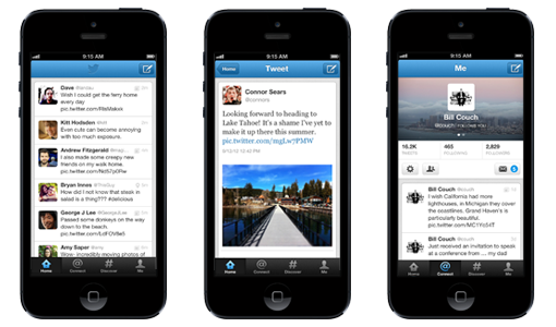 Capturas de la app de Twitter para iPhone.